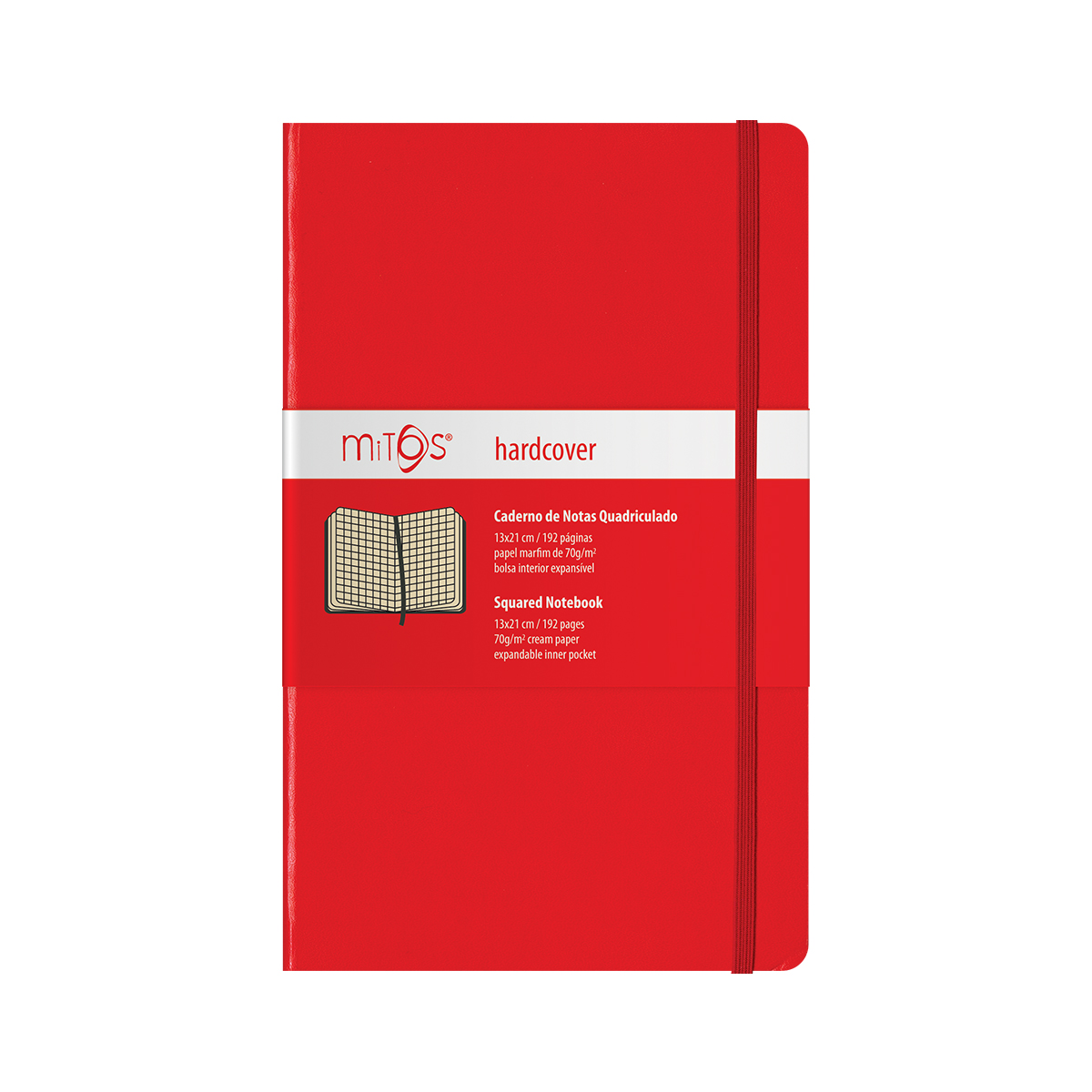 MITOS® HARDCOVER-Caderno Notas Quadriculado(13x21cm)192pg